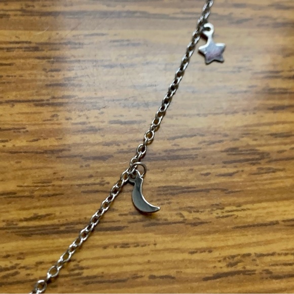 Giani Bernini Sterling Silver Chain Moon Star Dangle Anklet - Picture 5 of 7